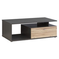 KONFERENČNÝ STOLÍK, farba duba, tmavosivá, kov, plast, kompozitné drevo, 120/59/40 cm - farba duba/hliníková, Konventionell, kov/kompozitné drevo (120/59/40cm) - MID.YOU