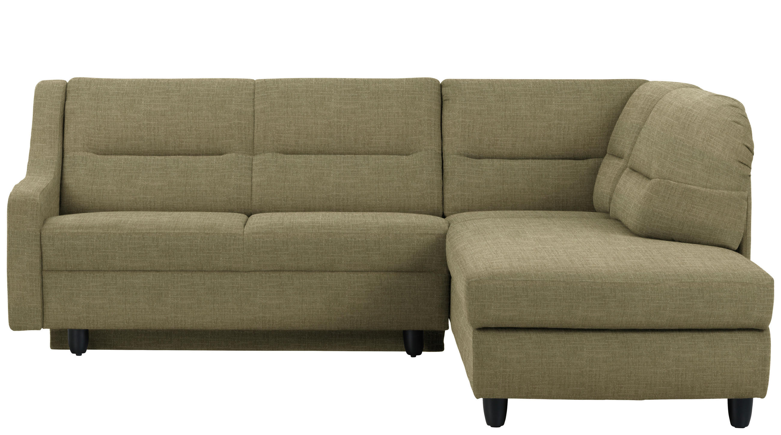 ECKSOFA in Chenille Olivgrün  226/208 cm  - Schwarz/Olivgrün, KONVENTIONELL, Textil (226/208cm) - Sedda