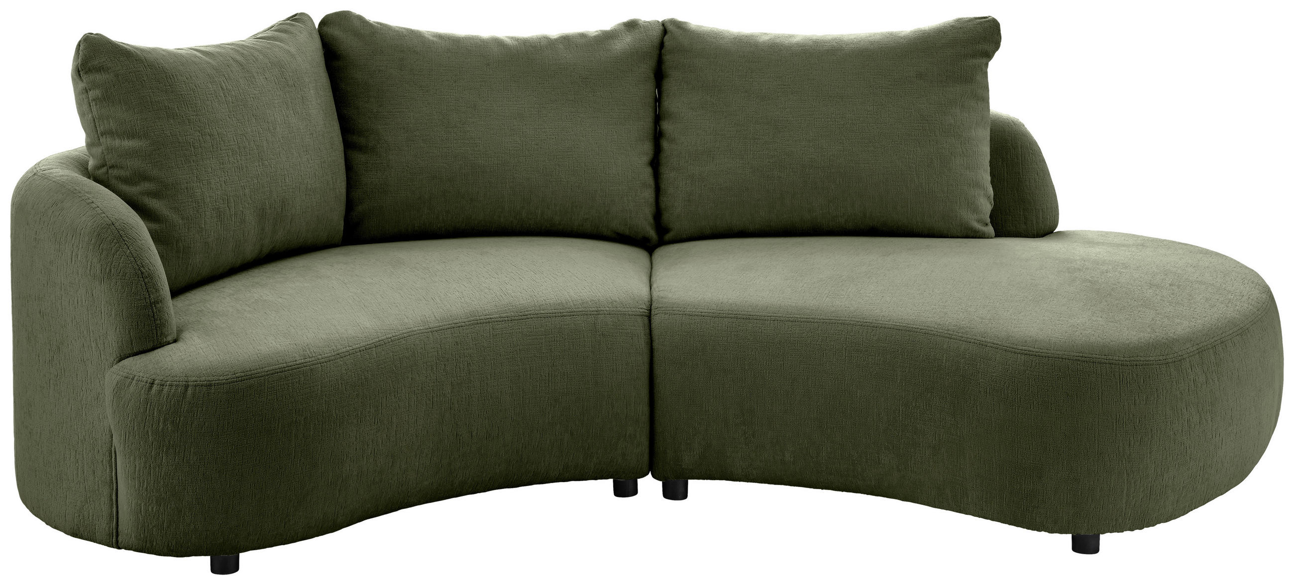 ECKSOFA Grün Mikrofaser  - Schwarz/Grün, MODERN, Kunststoff/Textil (139/250cm) - Livetastic