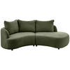 ECKSOFA Grün Mikrofaser  - Schwarz/Grün, MODERN, Kunststoff/Textil (139/250cm) - Livetastic