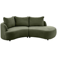 ECKSOFA Grün Mikrofaser  - Schwarz/Grün, MODERN, Kunststoff/Textil (139/250cm) - Livetastic