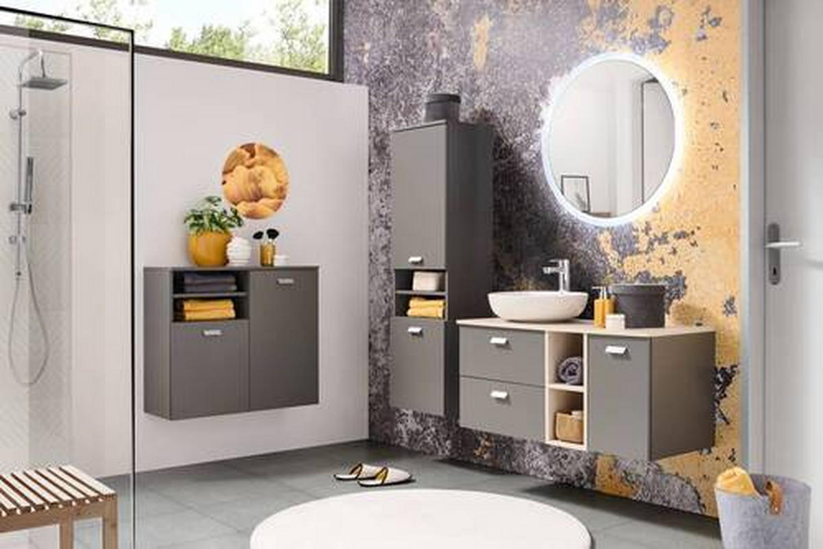 MIDISCHRANK 40,3/138,3/32 cm  - Silberfarben/Grau, MODERN, Holzwerkstoff/Metall (40,3/138,3/32cm) - Stylife