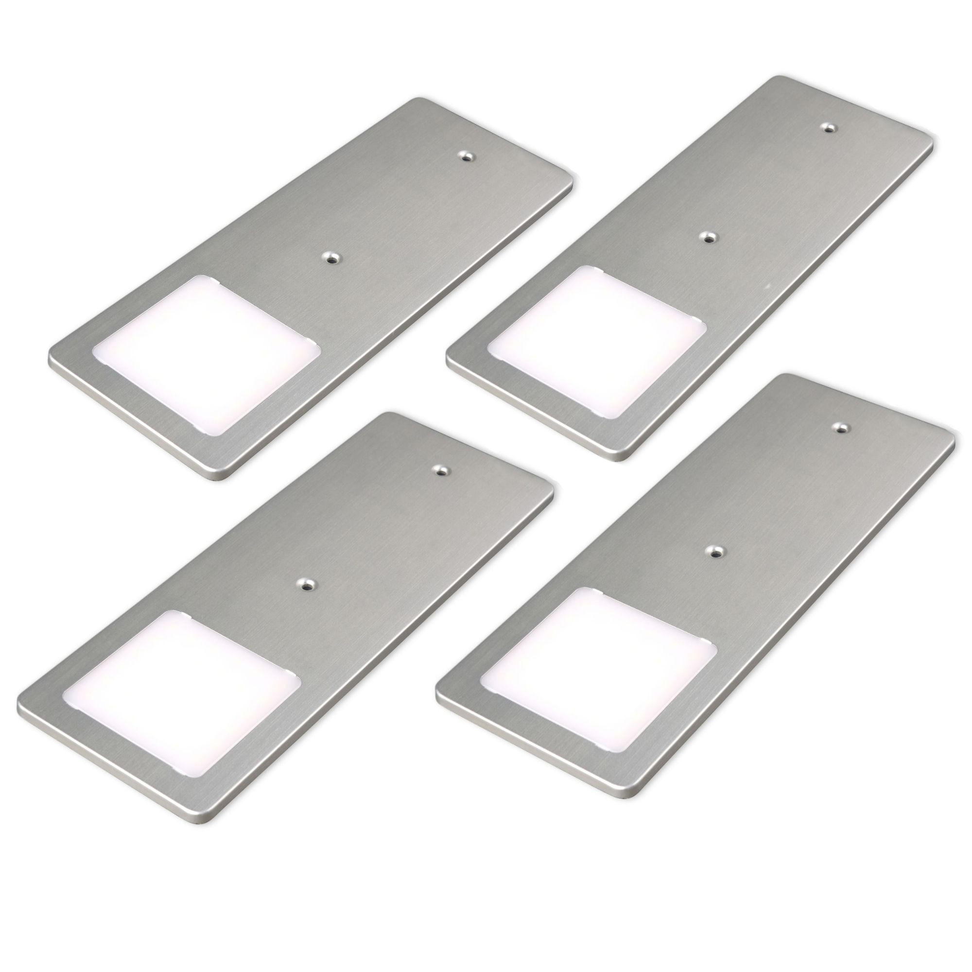 UNTERBAULEUCHTEN-SET - Edelstahlfarben/Alufarben, Basics, Kunststoff/Metall (19/7/0,5cm) - HKT