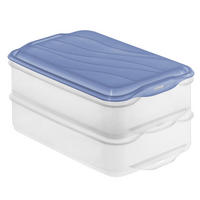 POSUDA ZA ČUVANJE NAMIRNICA  2 x 1.35 l  l  RONDO  - prozirno/plava, Basics, plastika (23,5/15/11cm) - Rotho