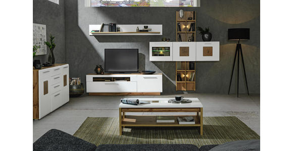 COUCHTISCH in Holzwerkstoff 110/65/40 cm - Eichefarben/Weiß, KONVENTIONELL, Holzwerkstoff (110/65/40cm) - Hom`in