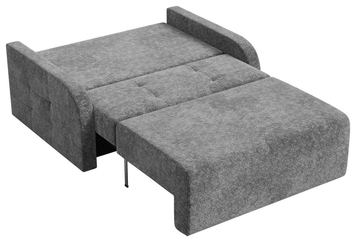 SCHLAFSOFA Chenille Dunkelgrau  inkl. Bettkasten, Schlaffunktion, Rücken echt, Liegefläche im Originalstoff  - Dunkelgrau/Schwarz, MODERN, Kunststoff/Textil (190/90/100cm) - Milino