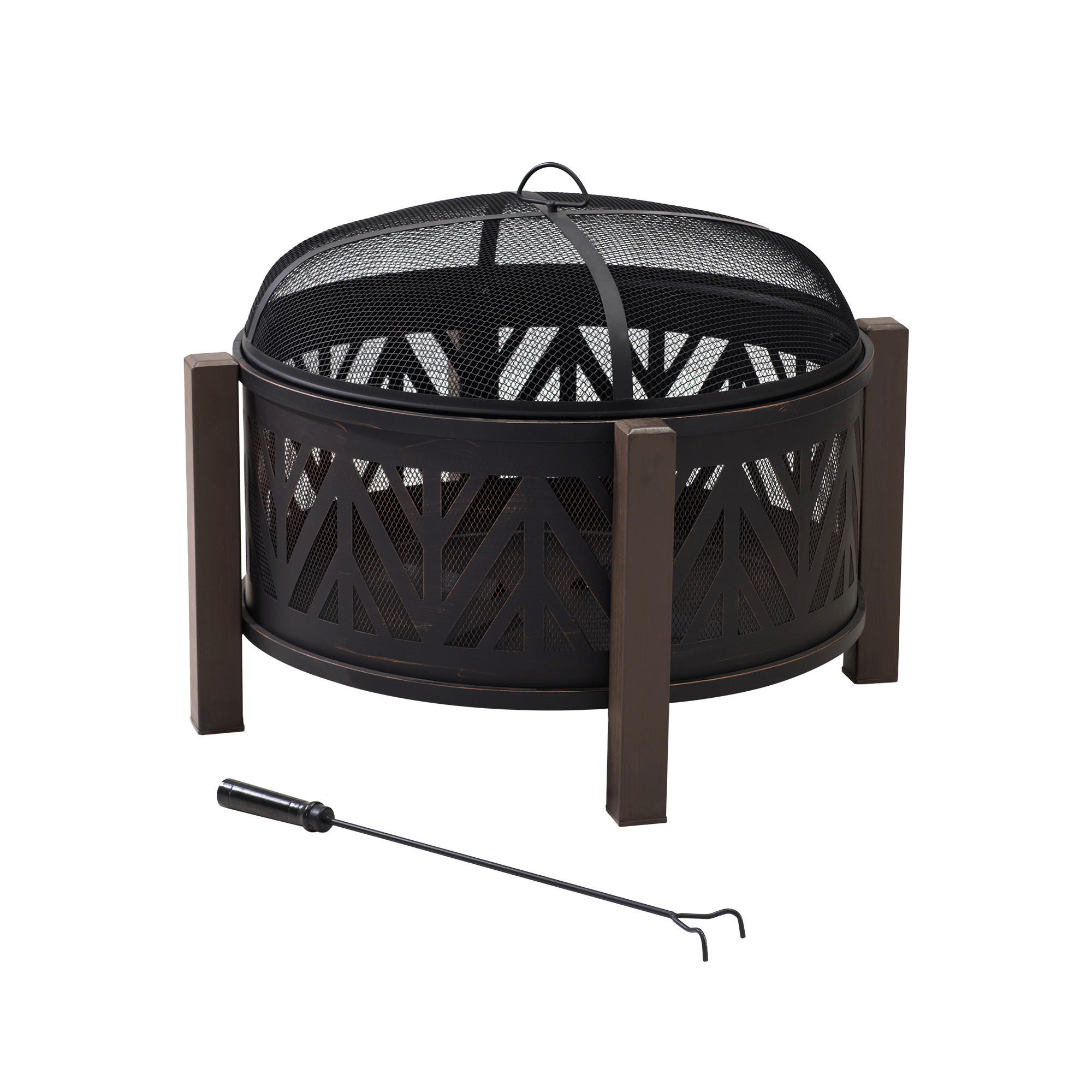 FEUERSCHALE  - Schwarz/Braun, LIFESTYLE, Metall (78,5/59/78,5cm) - Modante