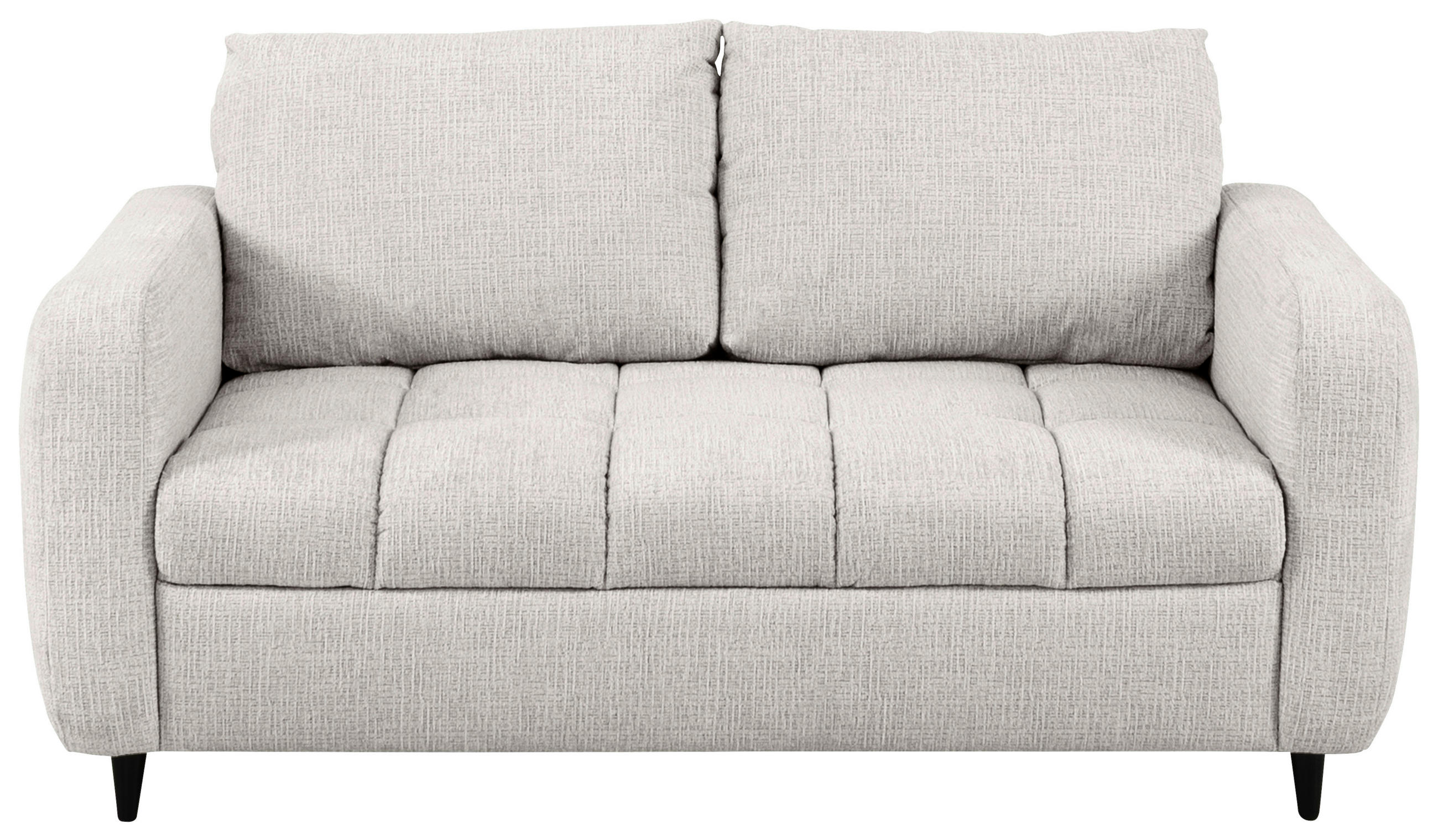 2-SITZER-SOFA Flachgewebe Hellgrau  - Hellgrau/Schwarz, MODERN, Holz/Textil (167/88/101cm) - Lomoco