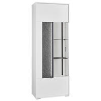 VITRINE in Weiß  - Dunkelgrau/Weiß, Design, Glas/Holzwerkstoff (63,7/170,8/37,2cm) - SetOne by Musterring