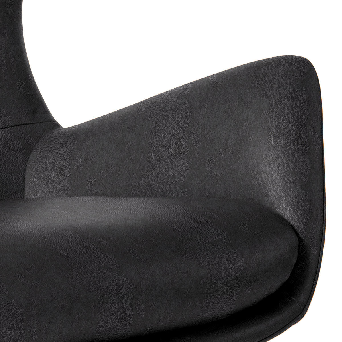 OHRENSESSEL in Schwarz  - Schwarz, Design, Leder/Metall (84/104/96cm) - home24
