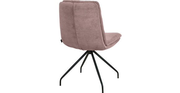 STUHL - Altrosa/Schwarz, Design, Textil/Metall (49/90/68cm) - Johann Jakob