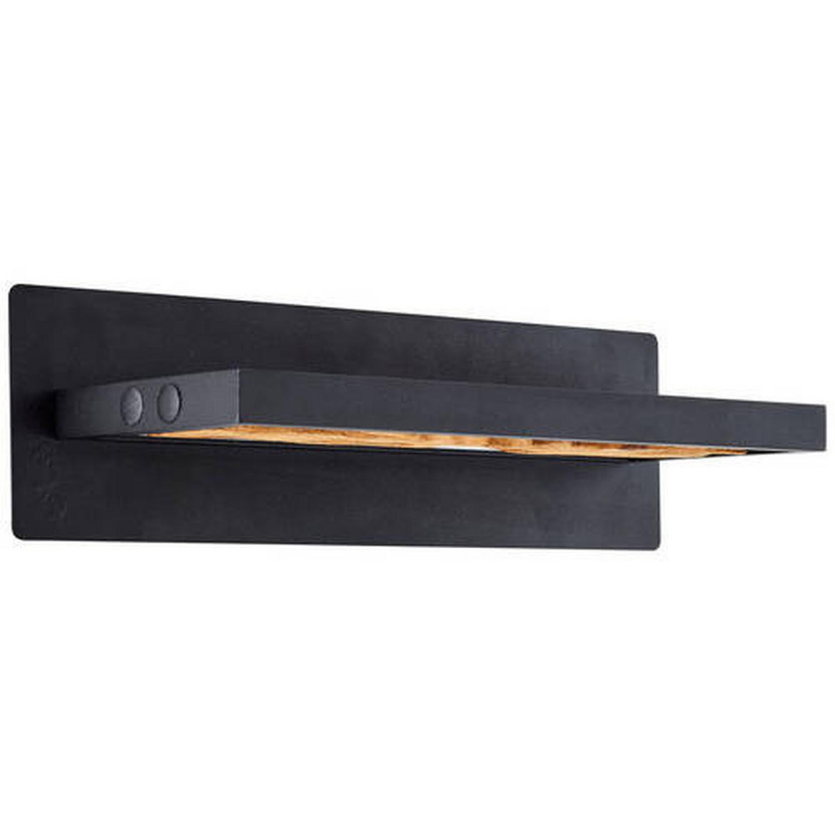 LED-WANDLEUCHTE Chaumont 15,1/35 cm   - Schwarz/Braun, Design, Holz/Metall (15,1/35cm) - Brilliant