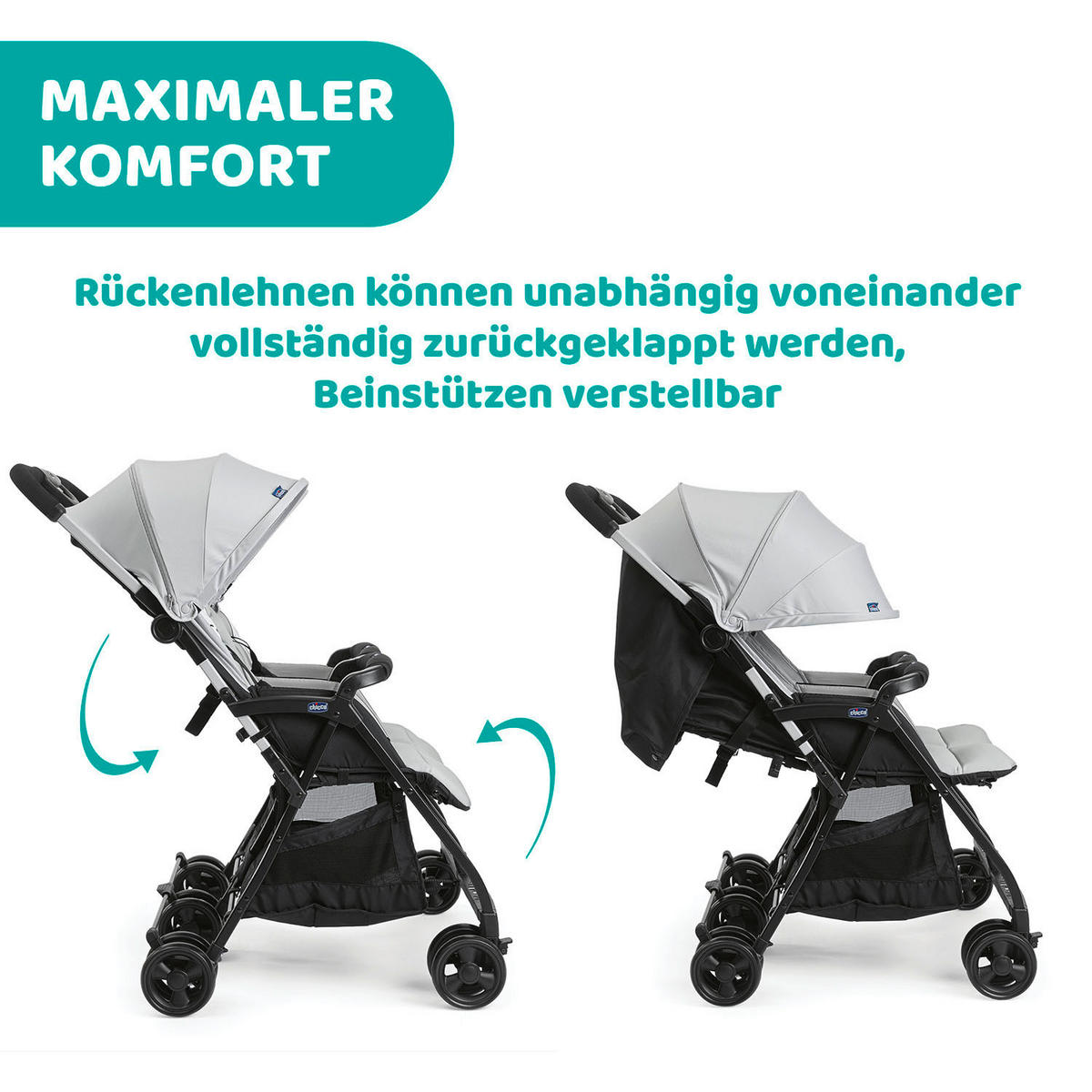 ZWILLINGSWAGEN OHLALÀ TWIN SIL  - Grau, Basics, Metall (78/101/88cm) - Chicco