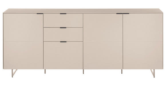 SIDEBOARD Schwarz, Kaschmir  220/89/38 cm  - Kaschmir/Schwarz, MODERN, Holzwerkstoff/Metall (220/89/38cm) - Carryhome