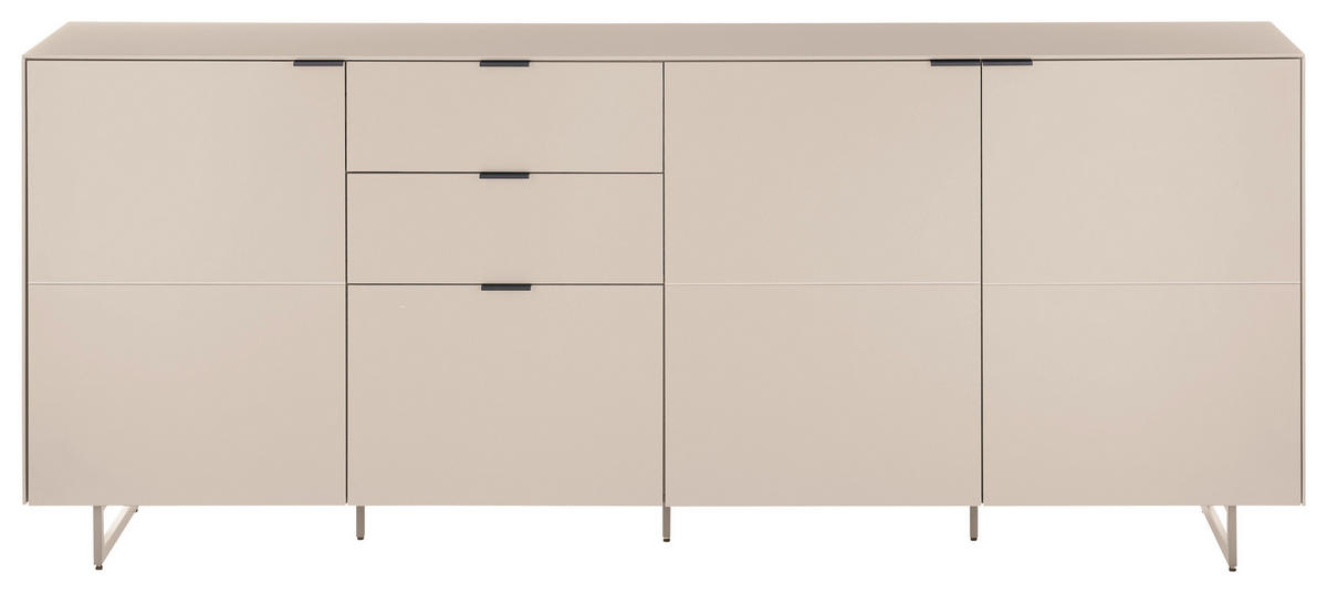 SIDEBOARD Schwarz, Kaschmir  220/89/38 cm  - Kaschmir/Schwarz, MODERN, Holzwerkstoff/Metall (220/89/38cm) - Carryhome