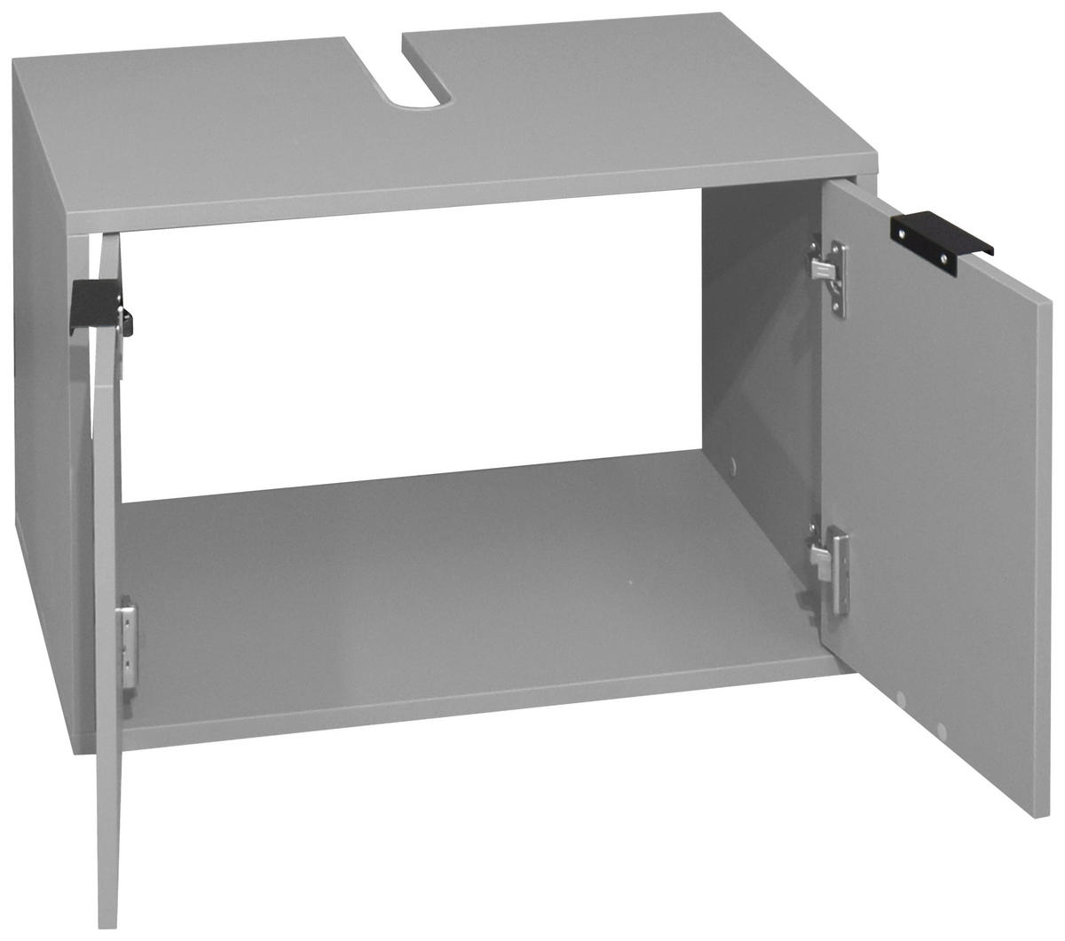 WASCHBECKENUNTERSCHRANK 71/45/45 cm  - Schwarz/Grau, MODERN, Holzwerkstoff/Metall (71/45/45cm) - Livetastic