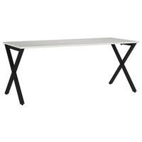 SCHREIBTISCH 180/80/75 cm, Schwarz, Hellgrau, in verschiedenen Holz-Dekoren erhältlich, justierbare Füße  - Hellgrau/Schwarz, MODERN, Holzwerkstoff/Metall (180/80/75cm) - Novel