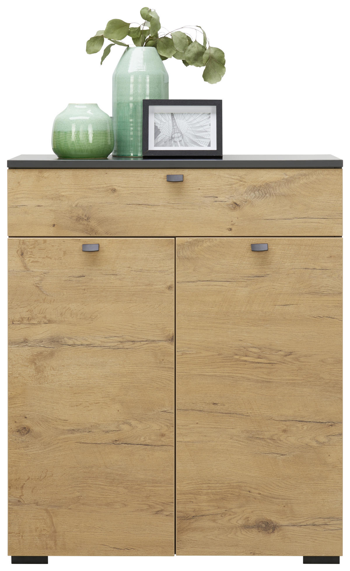 SCHUHSCHRANK Anthrazit, Eichefarben  - Eichefarben/Anthrazit, MODERN, Holzwerkstoff (80/100/34cm) - Moderano