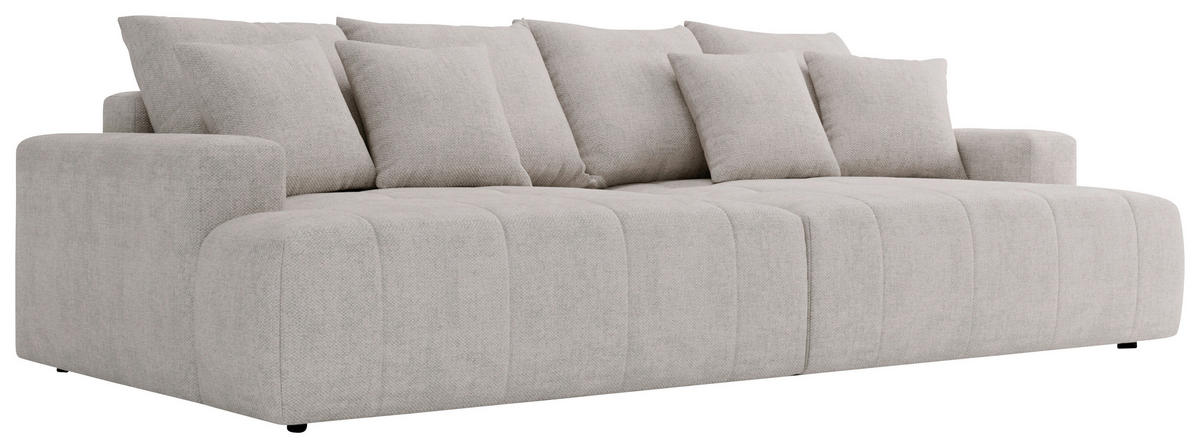 BIGSOFA ADELE in Chenille Creme  - Creme/Schwarz, Design, Kunststoff/Textil (270/85/136cm) - Livetastic