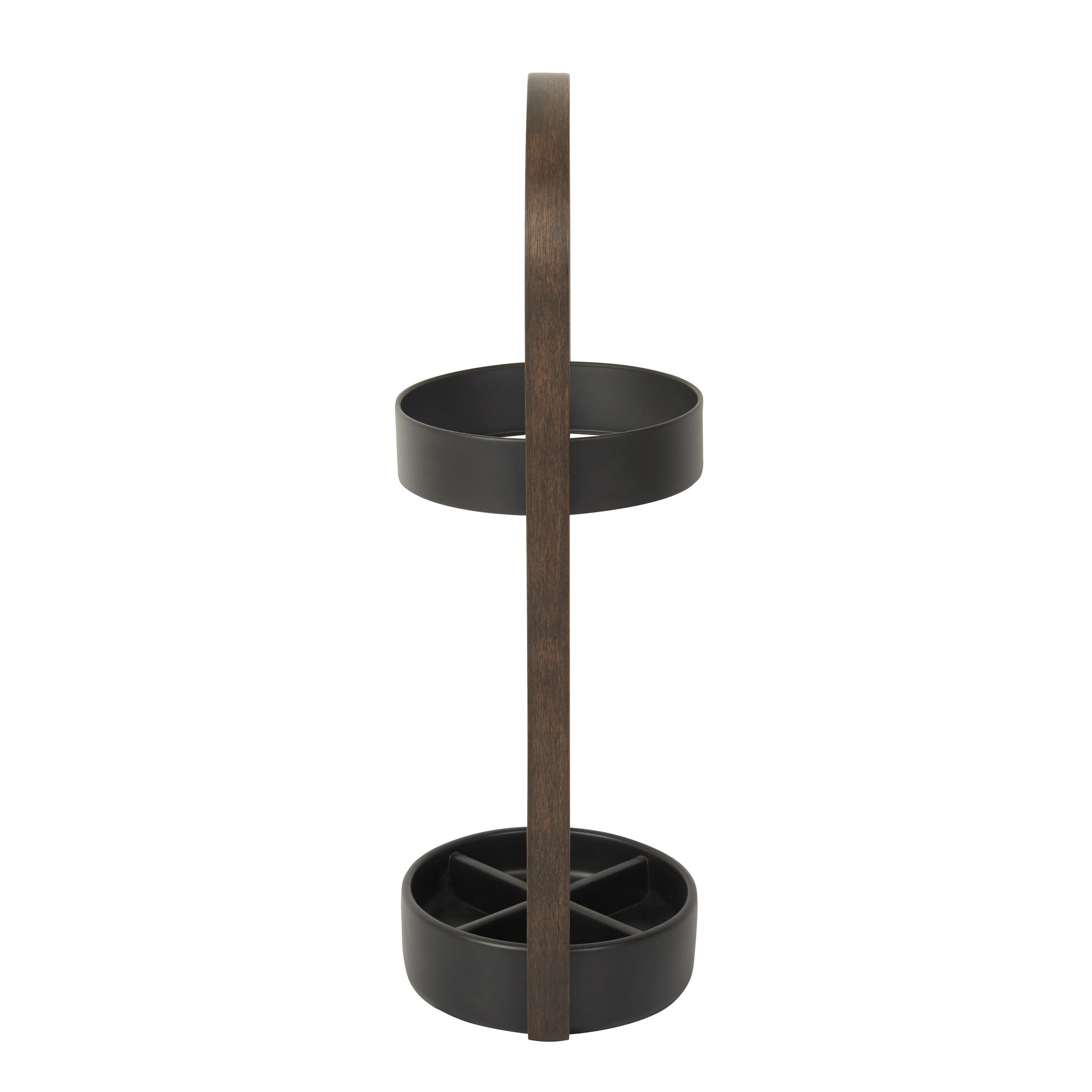PARAPLYSTÄLL - valnötsfärgad/svart, Basics, metall/trä (24/68/22cm) - Umbra