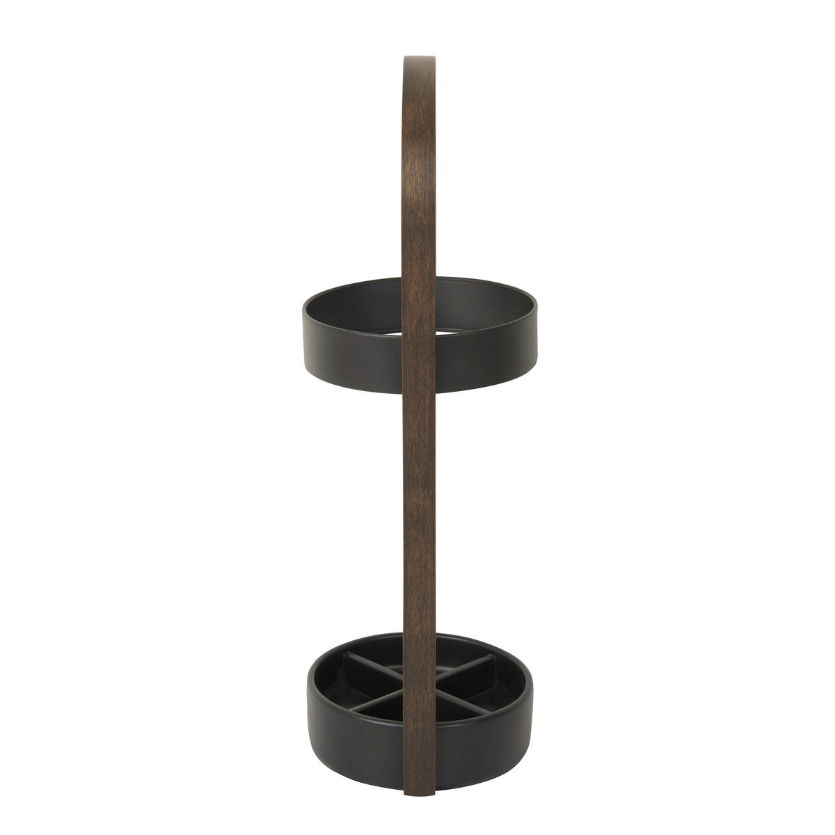 SCHIRMSTÄNDER Holz, Metall Schwarz, Walnussfarben  - Walnussfarben/Schwarz, Basics, Holz/Metall (24/68/22cm) - Umbra