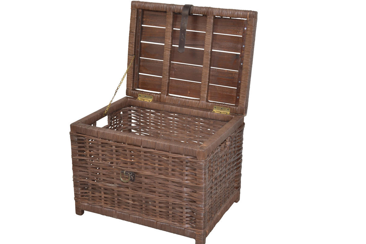 COUCHTISCH Pinie, Rattan massiv 45/58/44 cm rechteckig Braun  - Braun, Natur, Holz (45/58/44cm) - MID.YOU