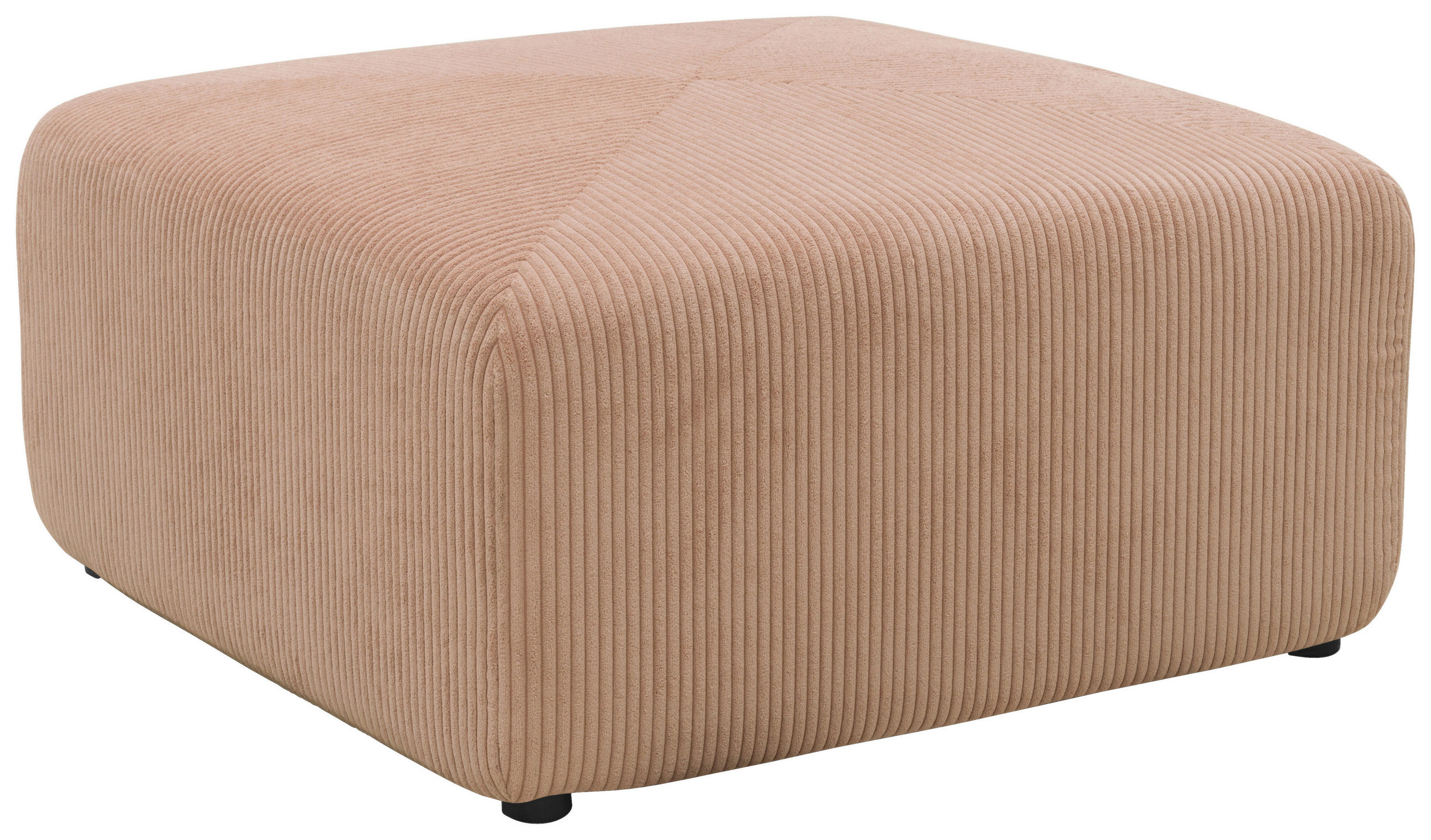 HOCKER Mikrofaser Rosa, Roségold  - Roségold/Schwarz, Design, Kunststoff/Textil (85/42/85cm) - MID.YOU