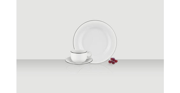 KAFFEESERVICE Schwarz, Weiß 18-teilig Tavola Linea - Schwarz/Weiß, Basics, Keramik - Novel