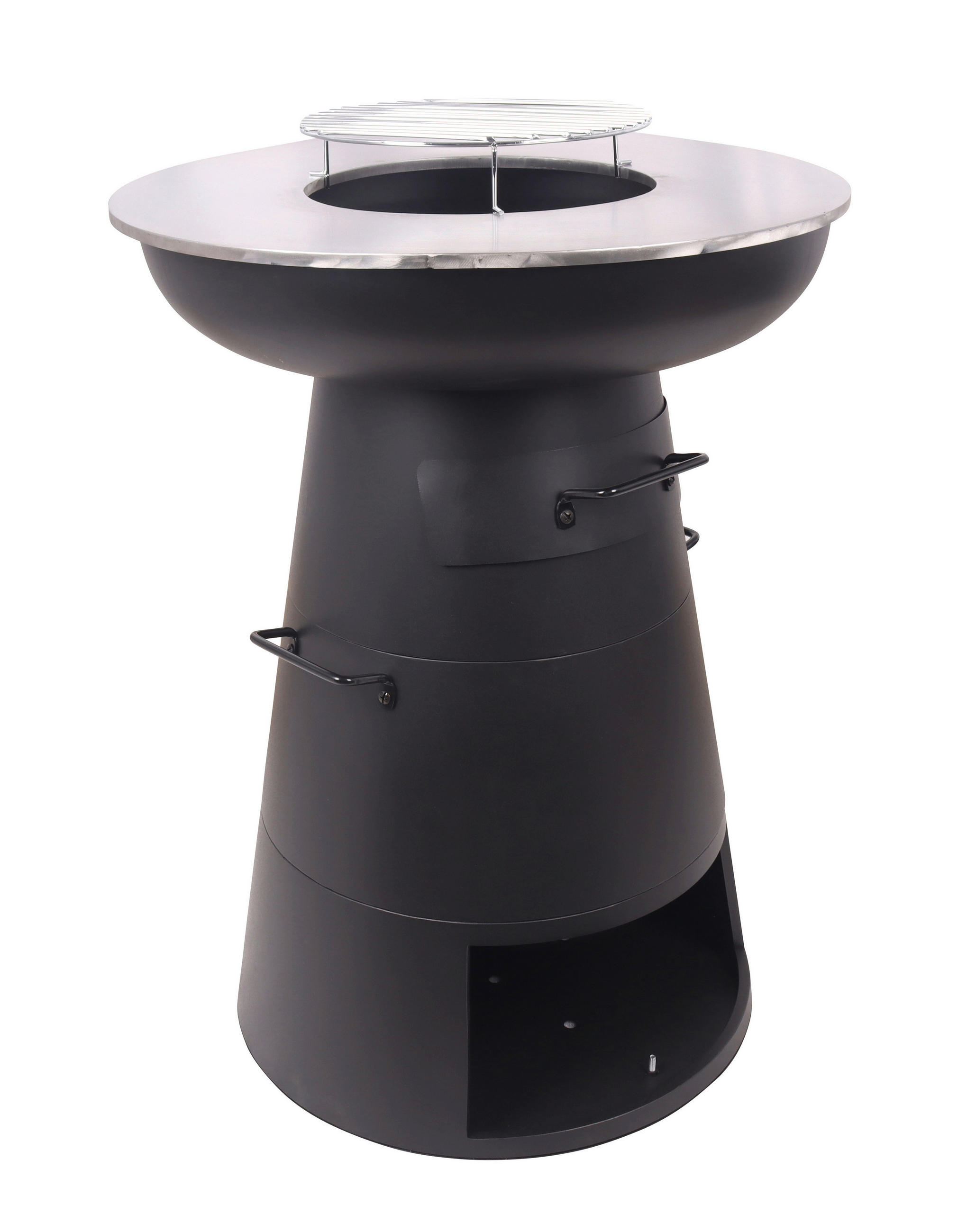 HOLZKOHLEGRILL - Silberfarben/Schwarz, MODERN, Metall (58/83/58cm) - Gardenson