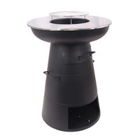 HOLZKOHLEGRILL - Silberfarben/Schwarz, MODERN, Metall (58/83/58cm) - Gardenson
