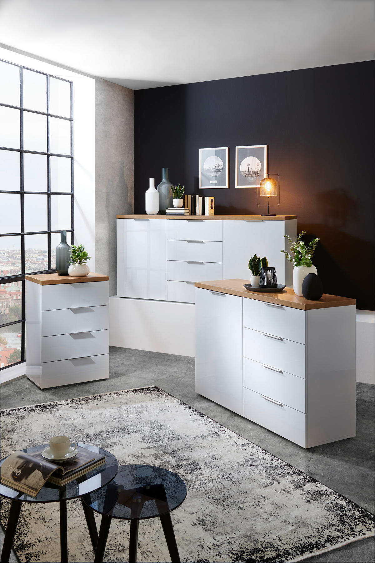 sideboard in weiß & eichefarben jetzt kaufen