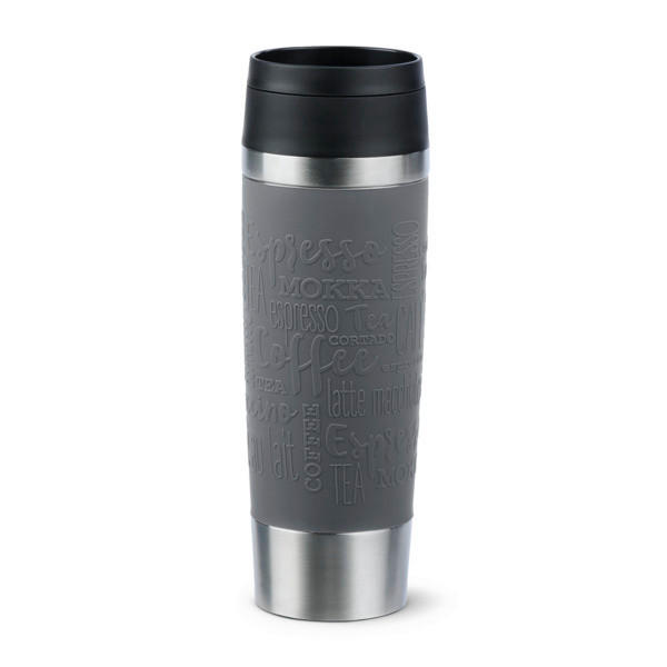 THERMOBECHER TRAVEL MUG 0,5 L  - Grau, Basics, Kunststoff/Metall (0,5l) - Emsa