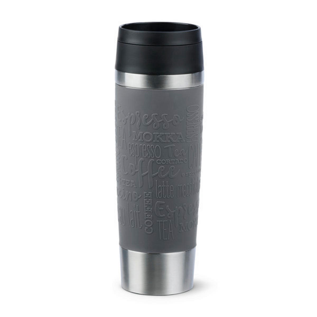 THERMOBECHER TRAVEL MUG 0,5 L  - Grau, Basics, Kunststoff/Metall (0,5l) - Emsa