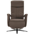 RELAXSESSEL in Leder Dunkelbraun  - Dunkelbraun/Schwarz, Design, Leder/Metall (71/112/83cm) - Dieter Knoll