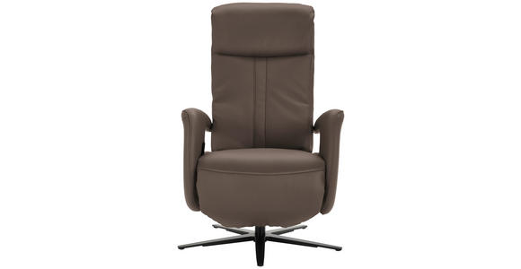 RELAXSESSEL in Leder Dunkelbraun - Dunkelbraun/Schwarz, Design, Leder/Metall (71/112/83cm) - Dieter Knoll