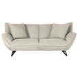 3-SITZER-SOFA in Samt Beige  - Beige/Schwarz, Design, Textil/Metall (203/90/95cm) - Carryhome