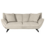 3-SITZER-SOFA in Samt Beige  - Beige/Schwarz, Design, Textil/Metall (203/90/95cm) - Carryhome