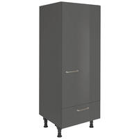 GERÄTEUMBAUSCHRANK 60/168/58 cm  in Schieferfarben  - Schieferfarben/Edelstahlfarben, MODERN, Holzwerkstoff/Metall (60/168/58cm) - Nobilia