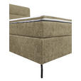BOXSPRINGBETT 180/200 cm,  in Cappuccino, Topper, H2 + H2 = mittel  - Schwarz/Cappuccino, Design, Textil/Metall (180/200cm) - Esposa