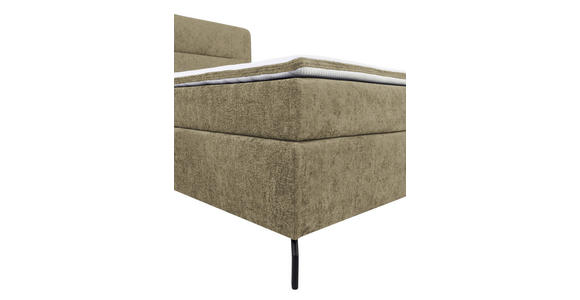 BOXSPRINGBETT 180/200 cm,  in Cappuccino, Topper, H2 + H2 = mittel  - Schwarz/Cappuccino, Design, Textil/Metall (180/200cm) - Esposa