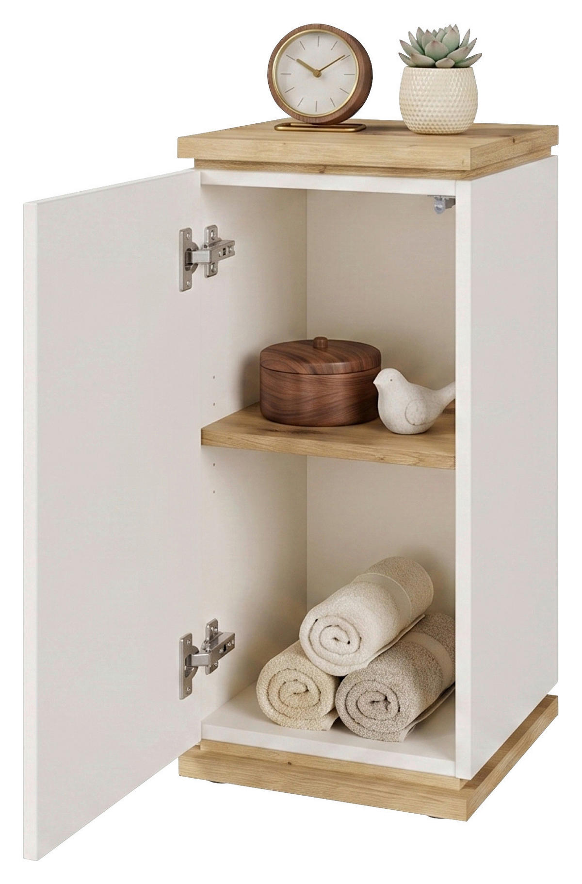BLUMENSTÄNDER Holzwerkstoff  - Weiß/Eiche Artisan, KONVENTIONELL, Holzwerkstoff (30/66/30cm) - Xora
