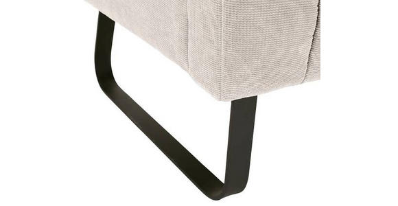 SITZBANK in Textil Schwarz, Beige  - Beige/Schwarz, Design, Textil/Metall (175/89/75cm) - Novel