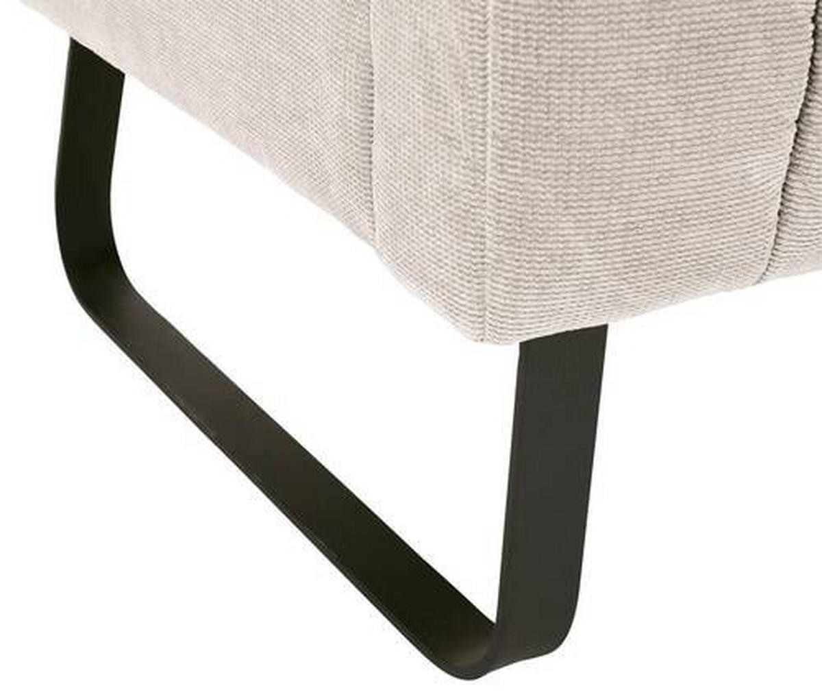 SITZBANK in Textil Beige  - Beige/Schwarz, Design, Textil/Metall (195/89/75cm) - Novel