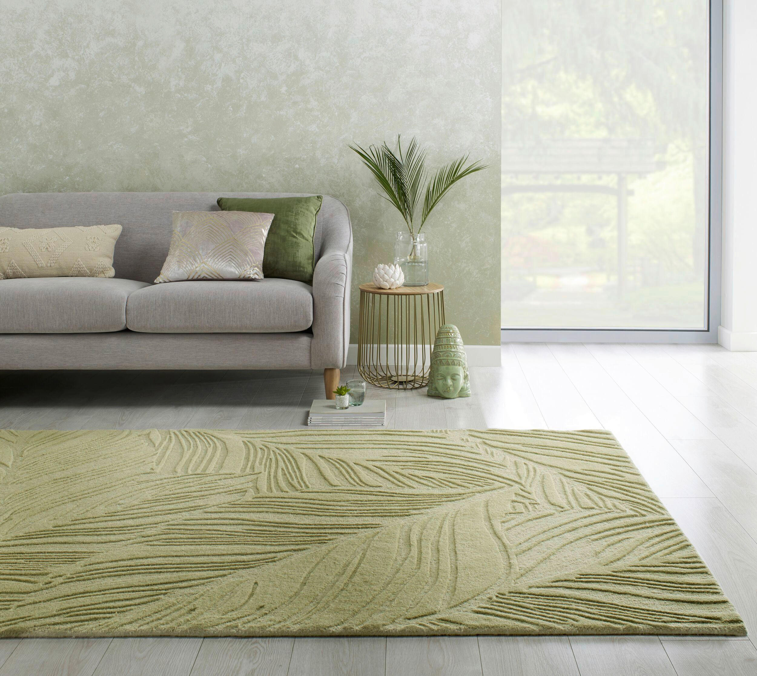 WOLLTEPPICH 200/290 cm Solace Hellgrün  - Hellgrün, Basics, Textil (200/290cm) - Xora