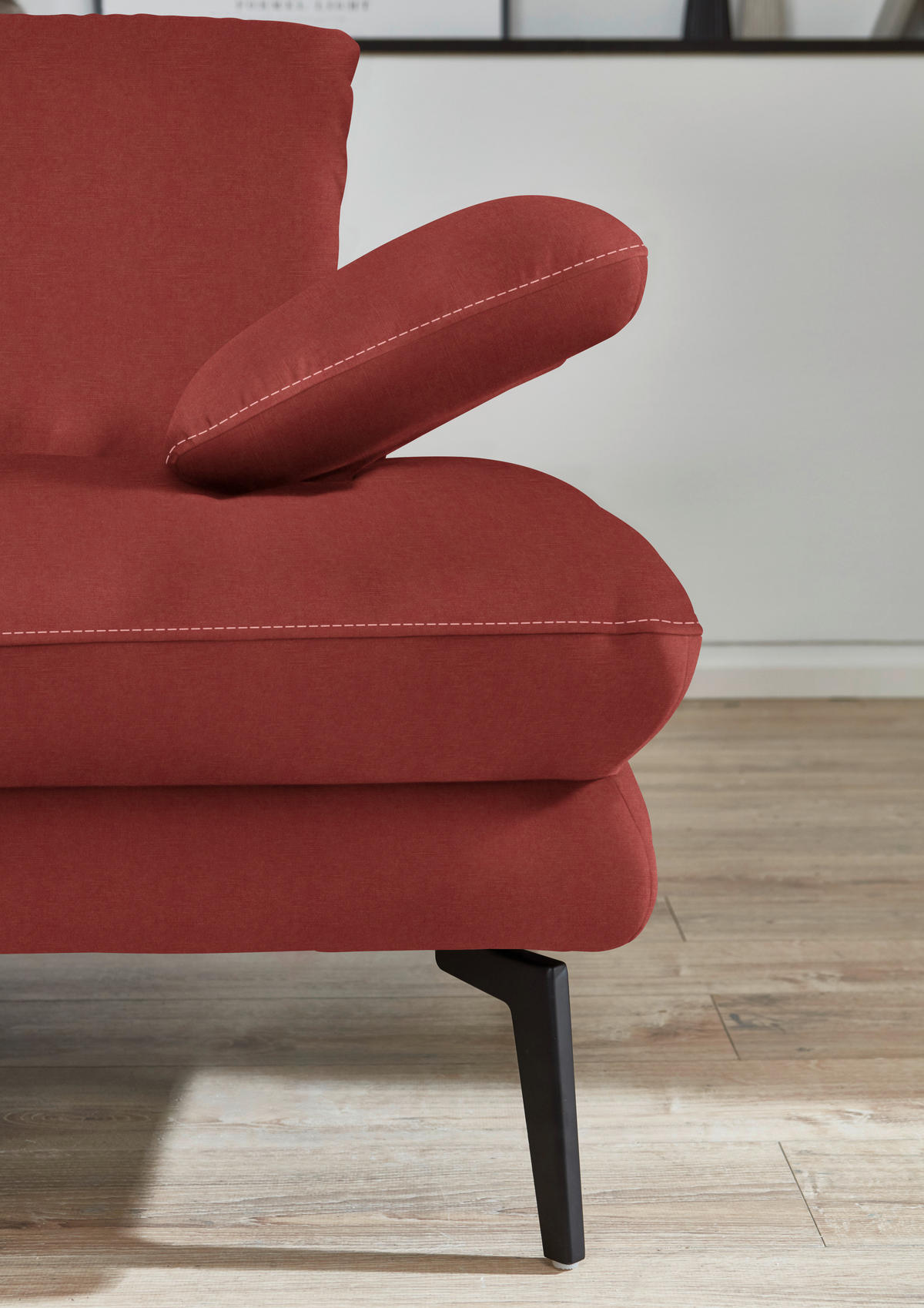 3-SITZER-SOFA in Velours Koralle  - Koralle/Beige, Design, Textil/Metall (222/89/104cm) - Dieter Knoll