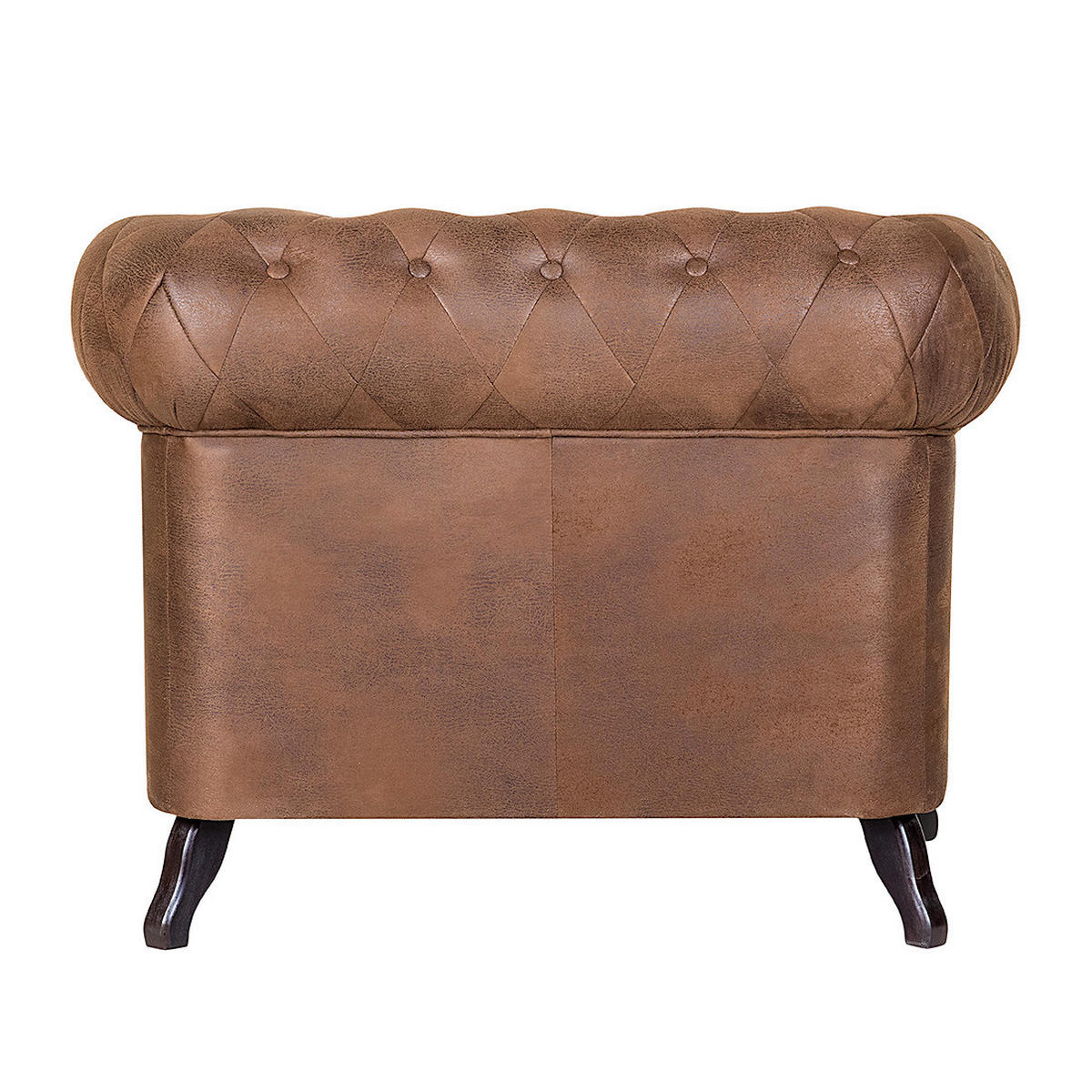 SESSEL in Lederlook Braun  - Braun, Design, Holz/Textil (110/82/90cm) - P & B