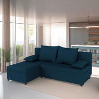 ECKSOFA Blau  - Blau/Schwarz, Design, Kunststoff/Textil (195/147cm) - P & B