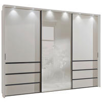 SCHWEBETÜRENSCHRANK in Champagner  - Schieferfarben/Champagner, Konventionell, Glas/Holzwerkstoff (300/217/67cm) - Novel