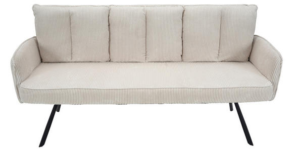 SITZBANK 180/93/67 cm Cord Beige  - Beige/Schwarz, Design, Textil/Metall (180/93/67cm) - Novel