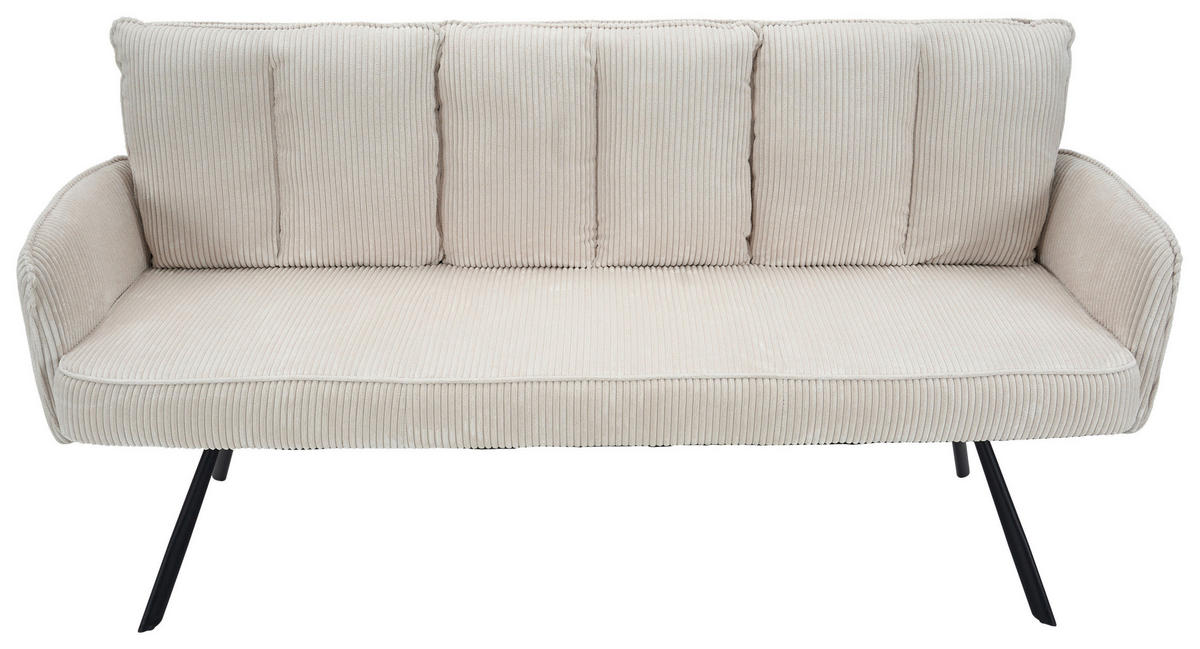 SITZBANK 180/93/67 cm Cord Beige  - Beige/Schwarz, Design, Textil/Metall (180/93/67cm) - Novel